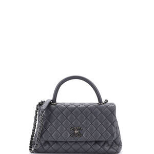 Chanel Small Coco Top Handle Bag Quilted Caviar